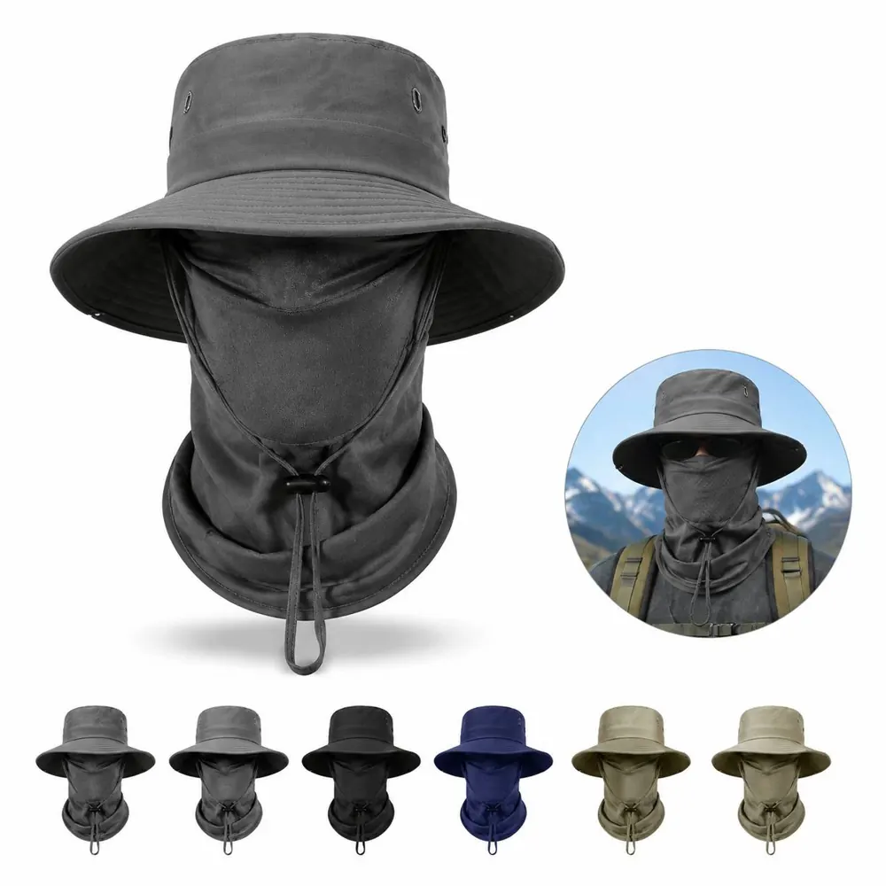 Nylon Boonie Hat with Detachable Face Gaiter for UV Sun 2