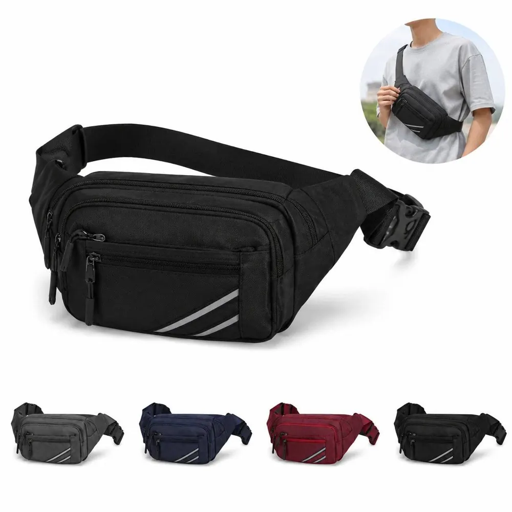 Reflective Multi-Pocket Waist Pack for Travel & Outdoor 2