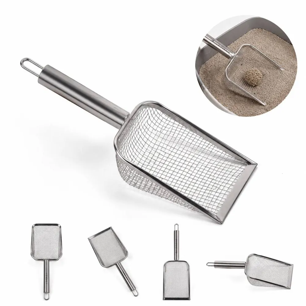 Stainless Steel Cat Litter Scoop with Ergonomic Handle 2