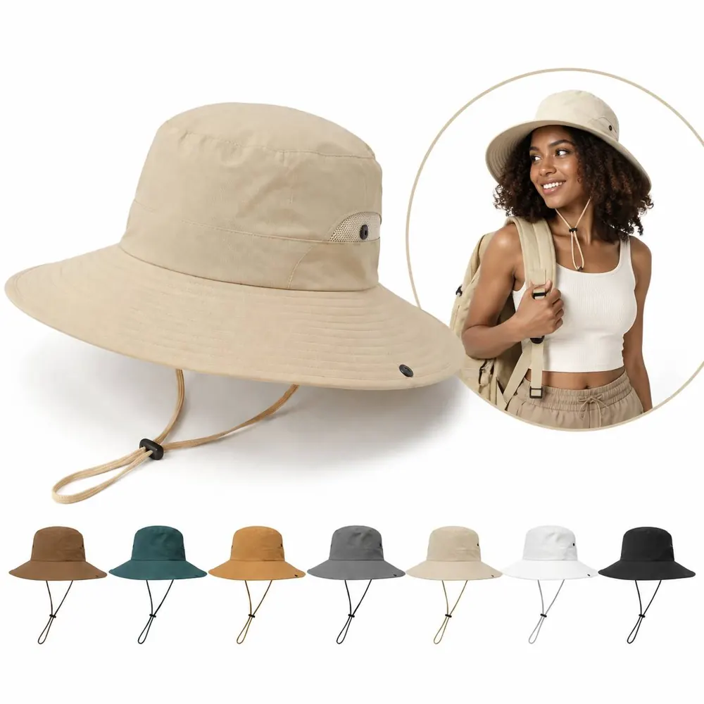 UPF50 Quick-Dry Fisherman Hat Wide Brim Sun Protection 2
