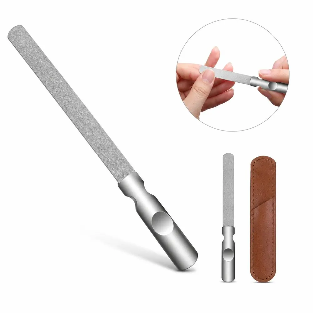 Compact Leather Manicure Set with Stainless Steel Tools 2