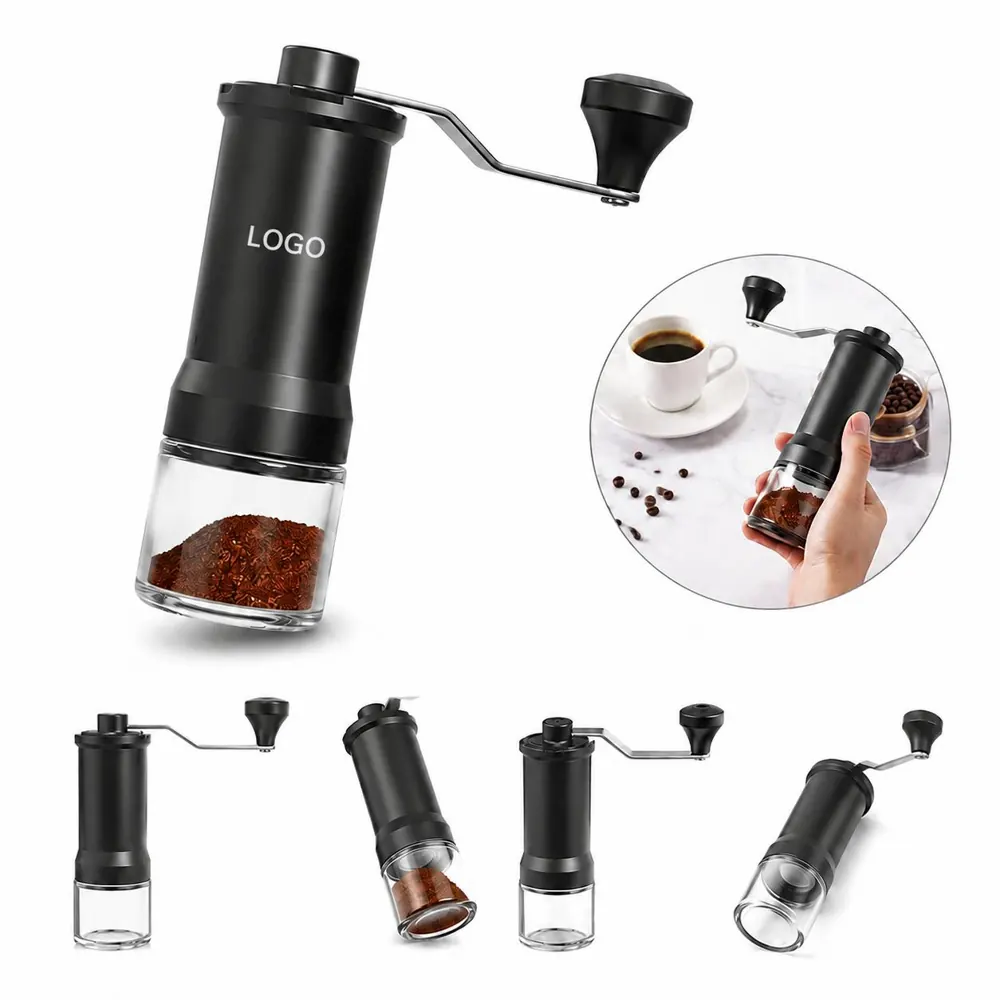 Ceramic Manual Coffee Grinder with Adjustable Steel Burr