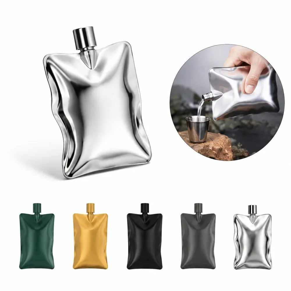6oz Stainless Steel Hip Flask, Leak-Proof Travel Bottle 2
