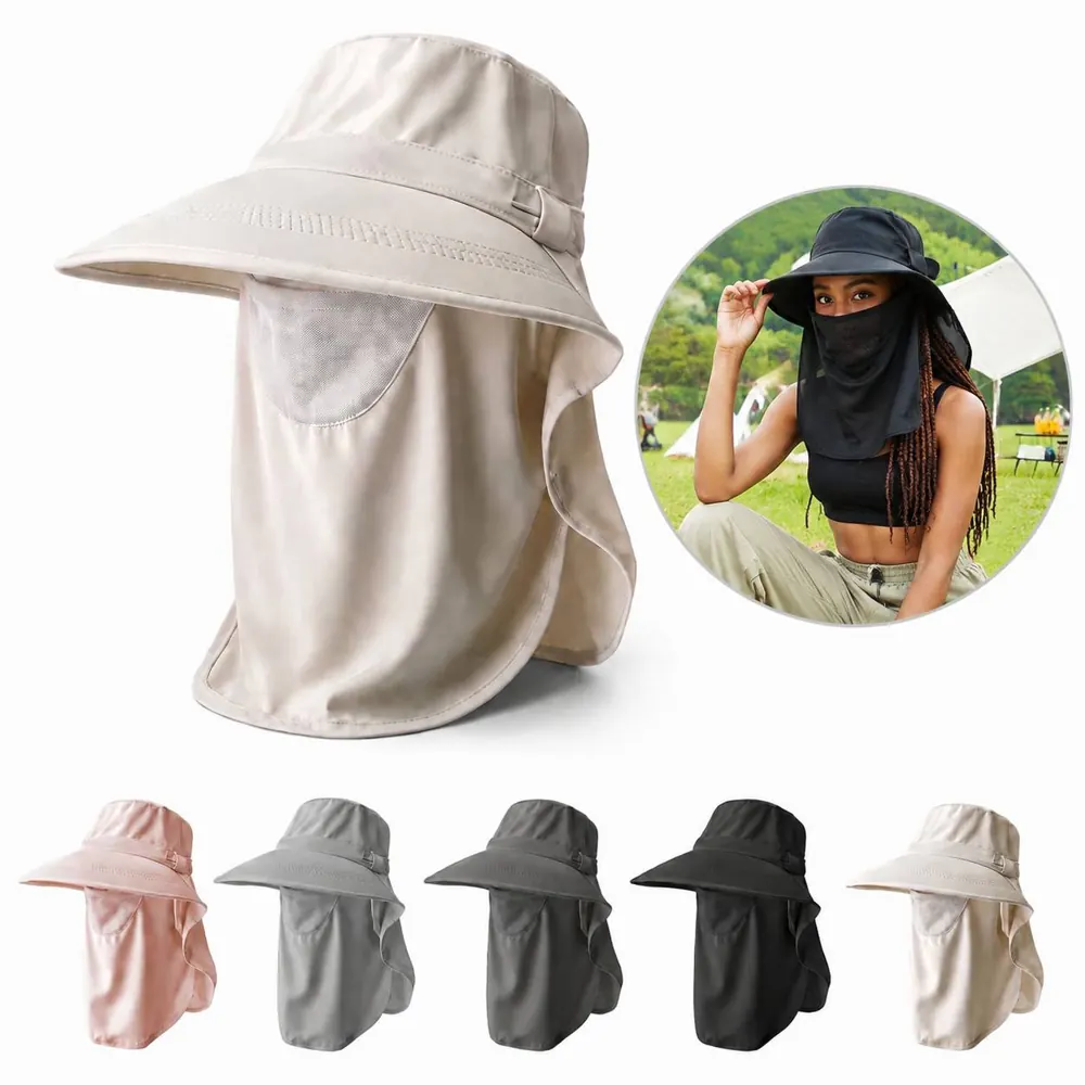 Foldable Wide Brim Sun Protection Hat with Adjustable Chin 2