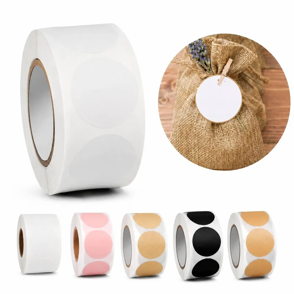 500 Custom Self-Adhesive Stickers 1.125" Removable Labels 2