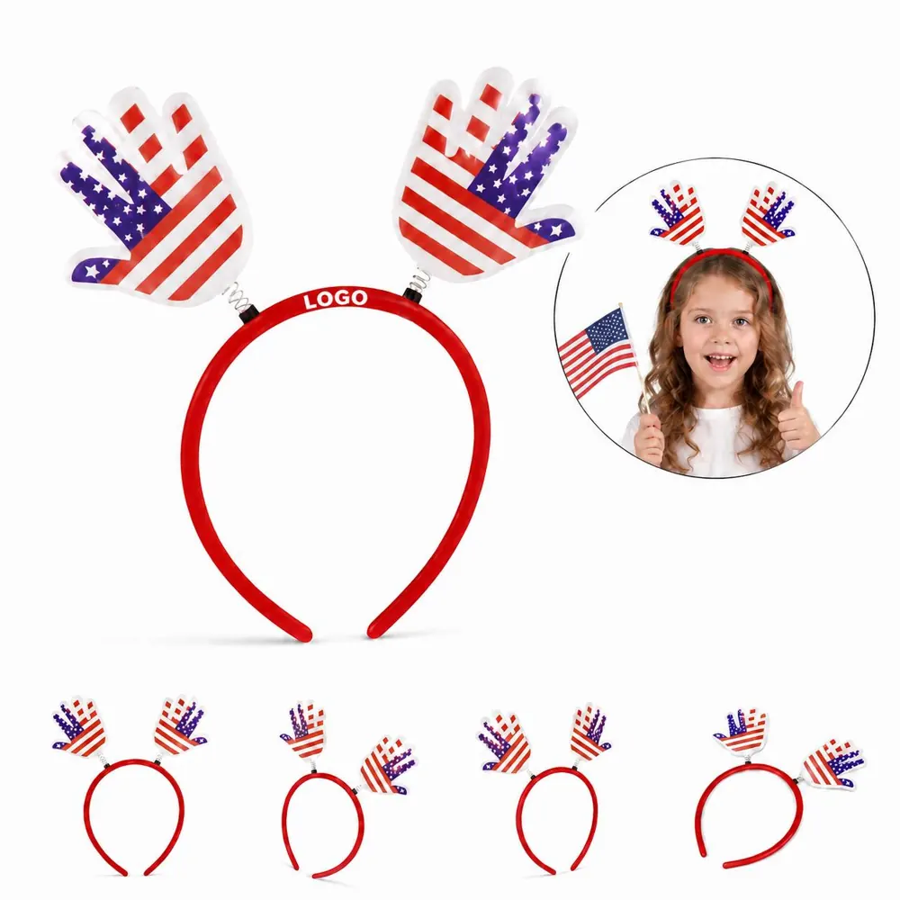 Patriotic Star Headband, Adjustable American Flag Design