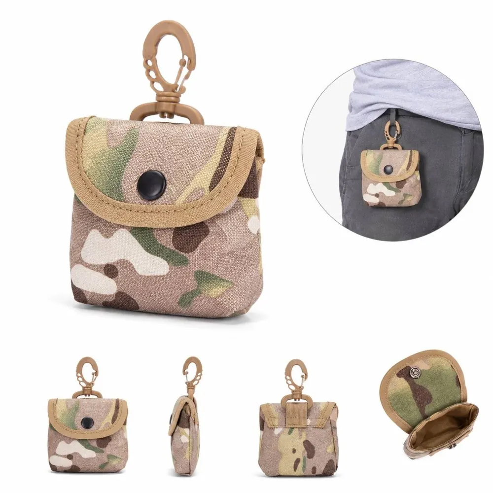 Durable Nylon Coin Purse with Key Hook, Multi-Compartment 2