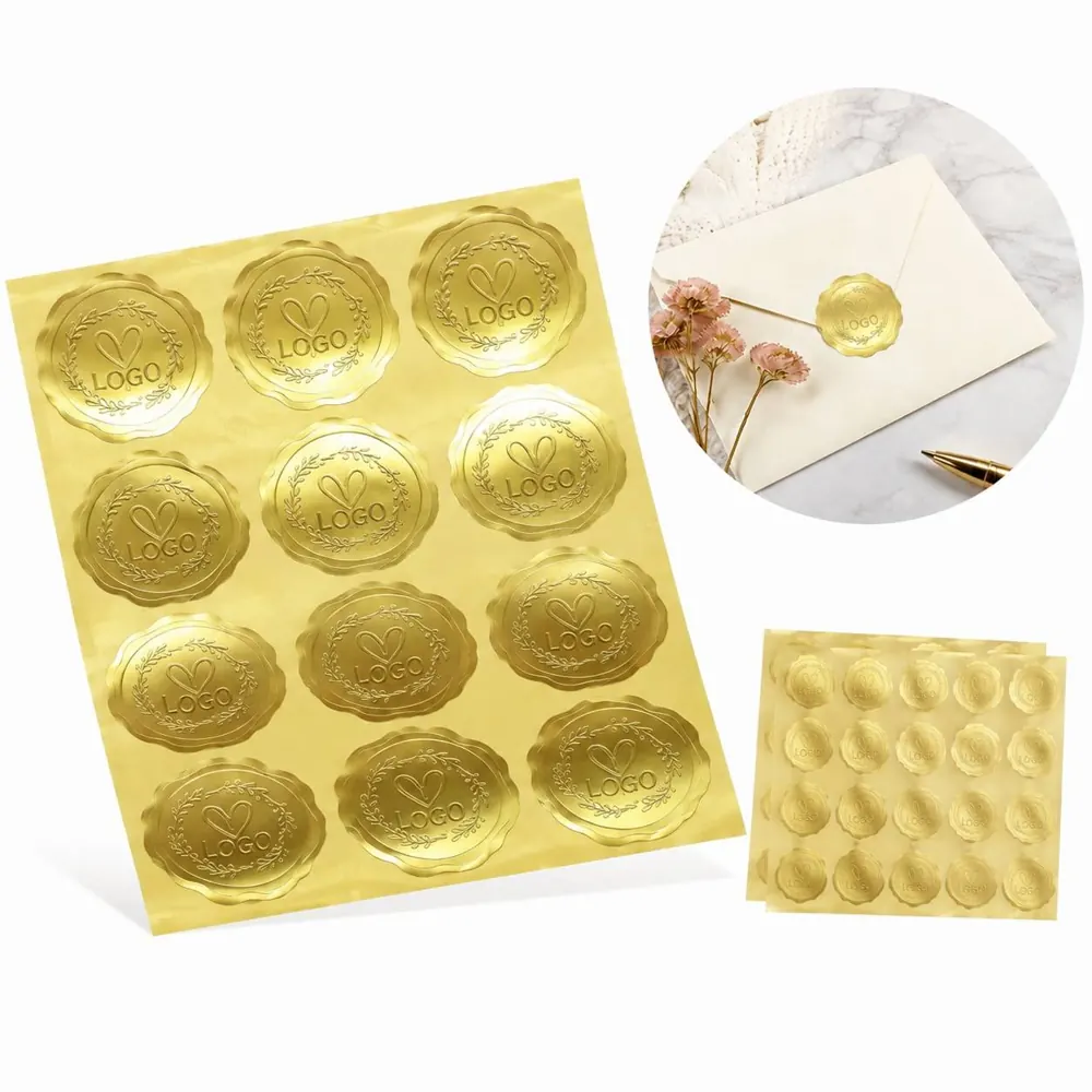 Gold Foil Envelope Seals for Wedding Invitations