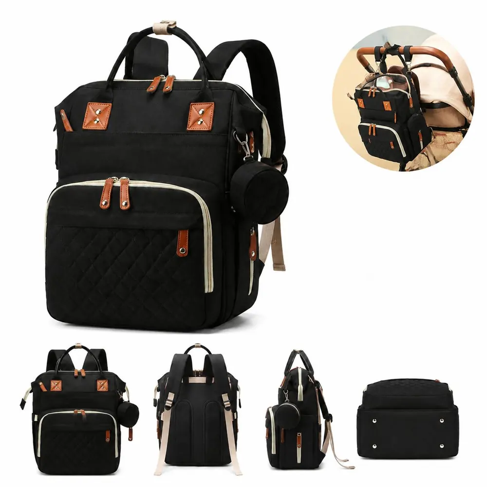 16-Pocket Diaper Backpack with Insulated Bottle Pockets 2