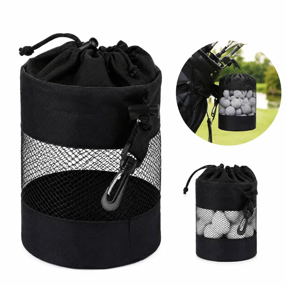 Drawstring Golf Ball Storage Bag with Handle, Holds 12 Balls 2