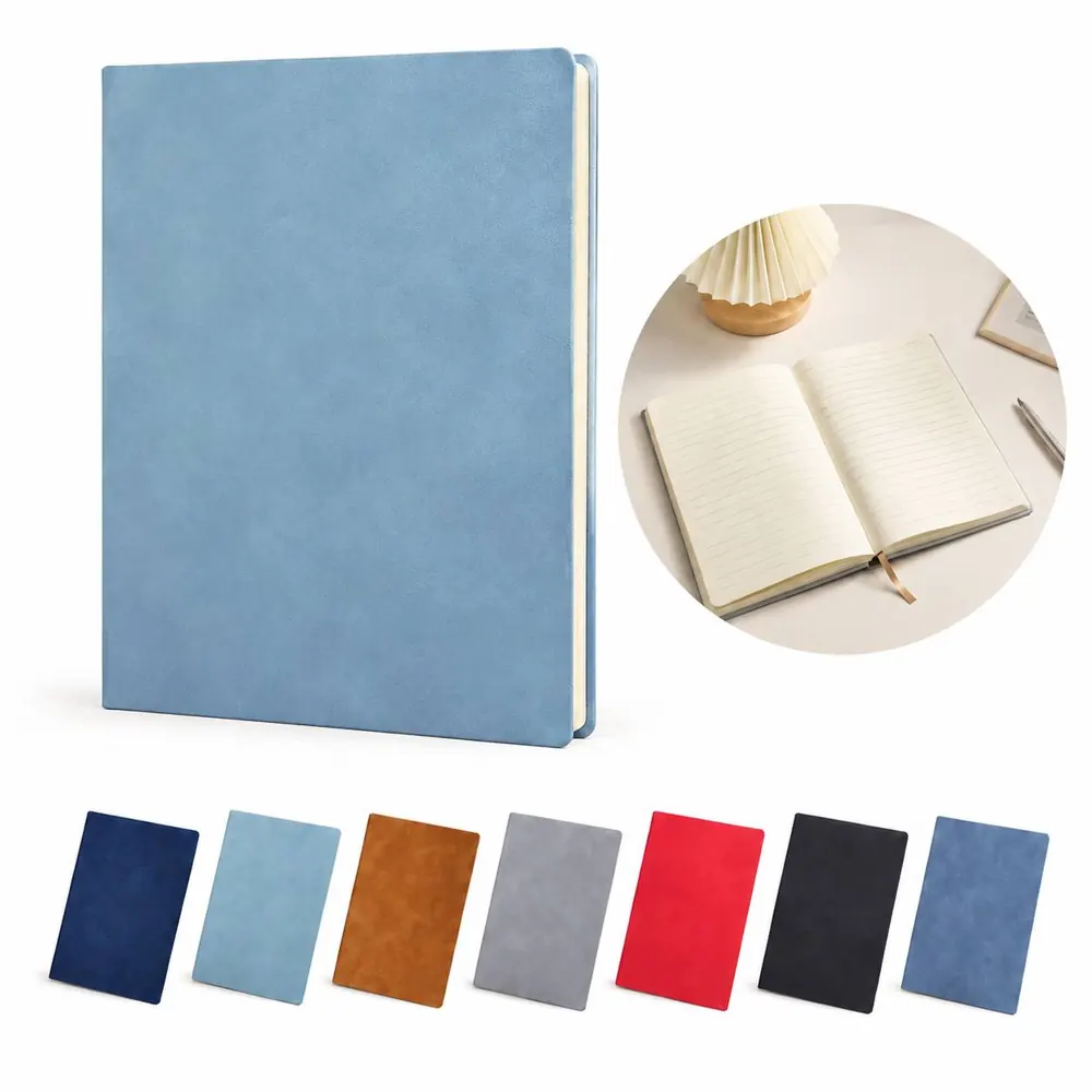 Melange PU Leather A5 Lined Notebook with Elastic Closure 2