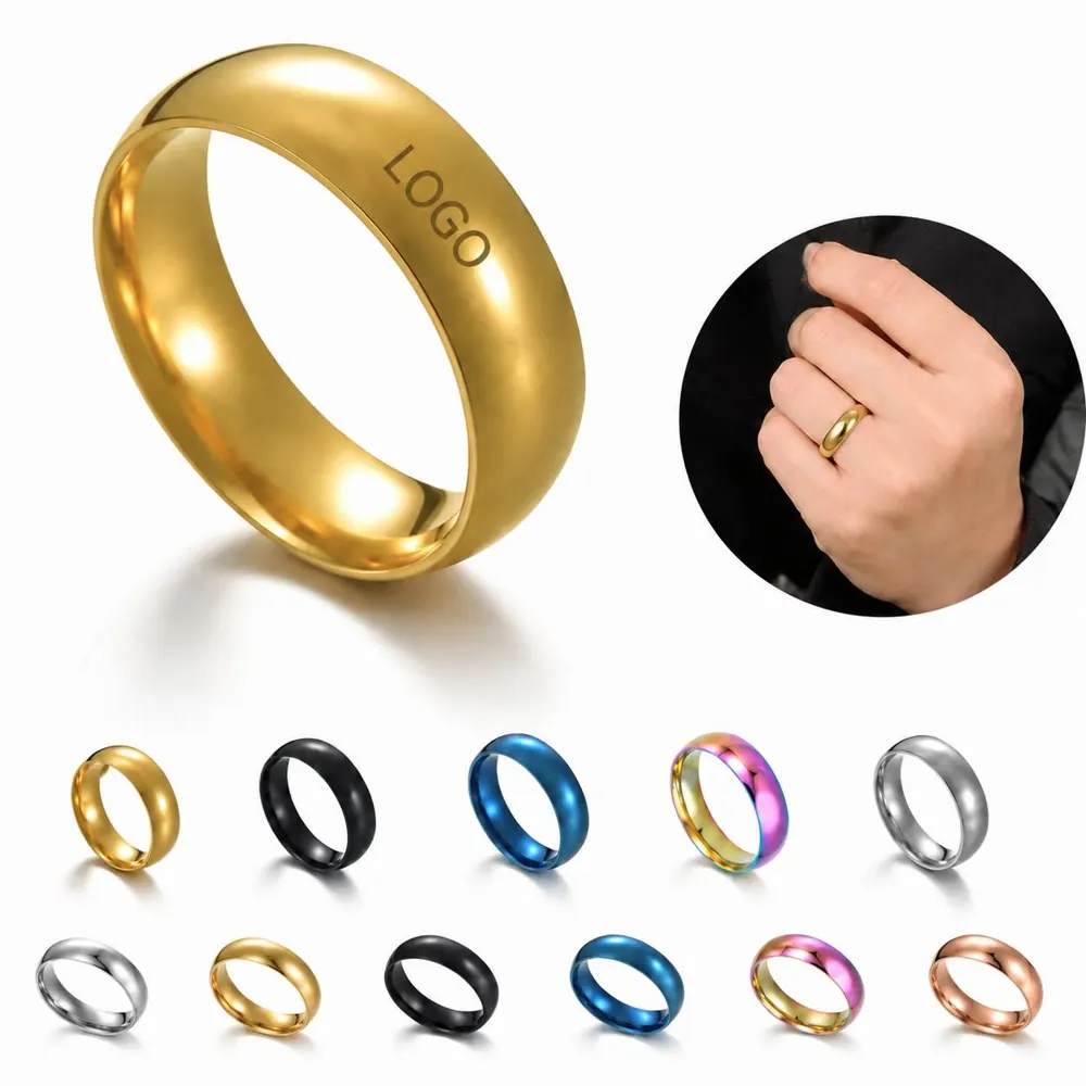 Minimalist Stainless Steel Ring, Personalized Engravable