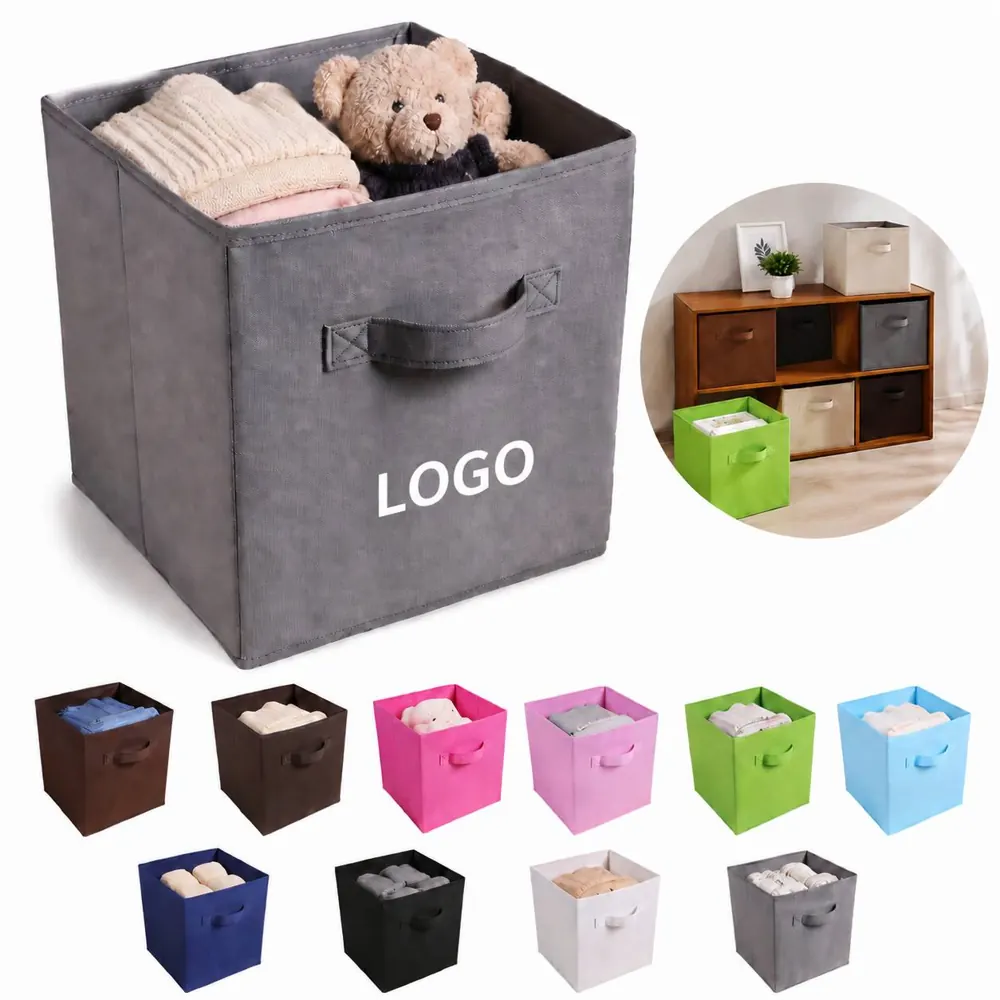Foldable Non-Woven Storage Box with Handle for Home