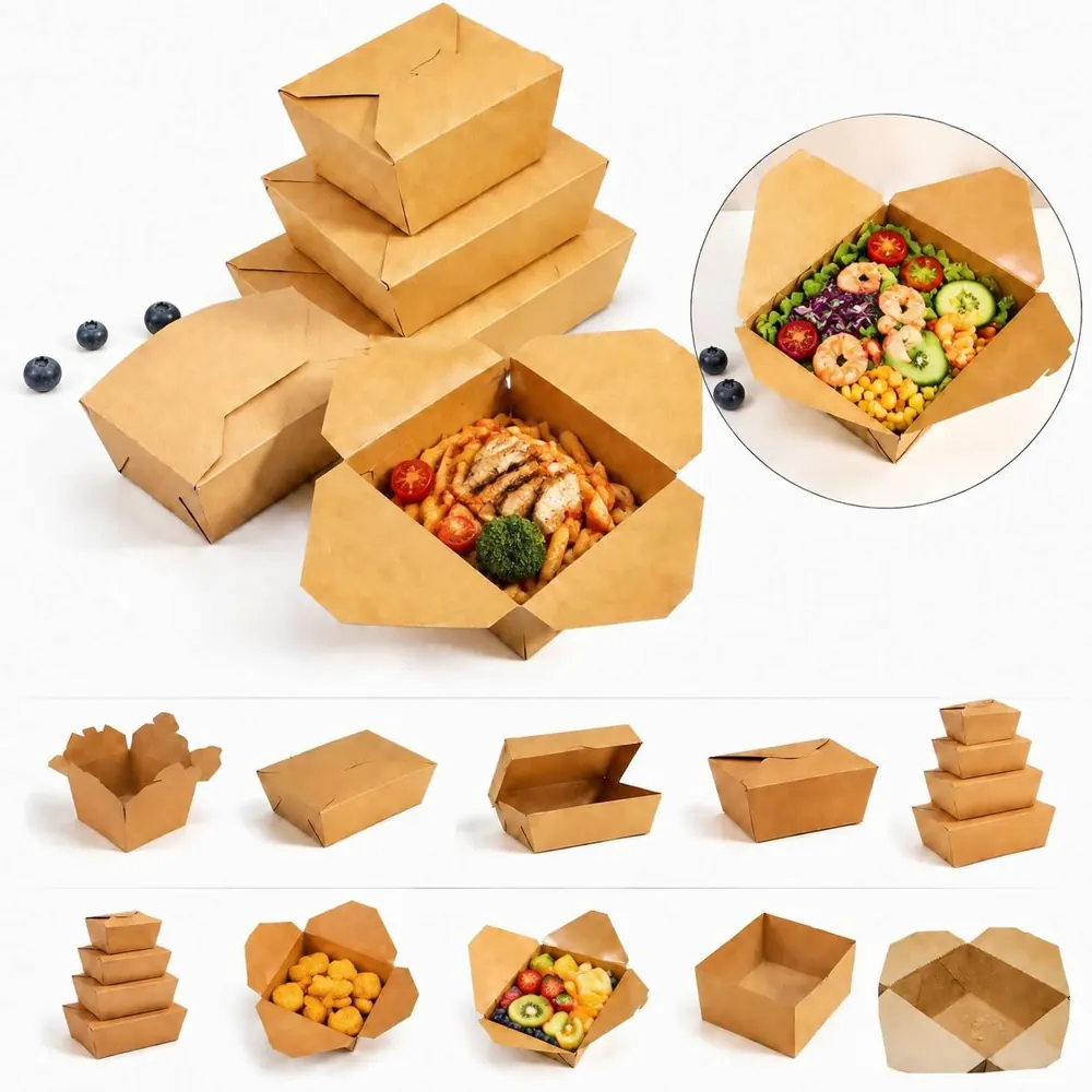 Eco Kraft Takeaway Box Disposable Food Container 2