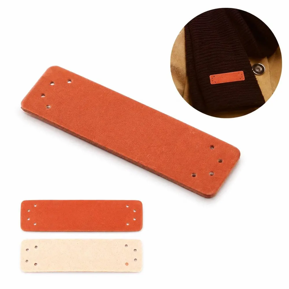 PU Leather Sewing Labels for Clothing, Bags, Care 2