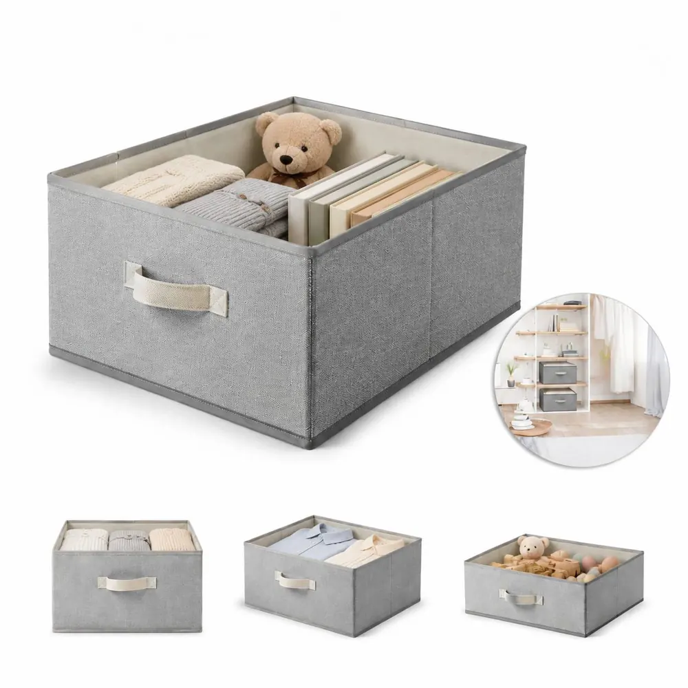 23L Collapsible Storage Bins with Handles, Foldable 2