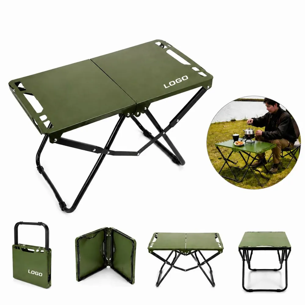 Folding Camping Table, Heavy-Duty Carbon Steel, Portable