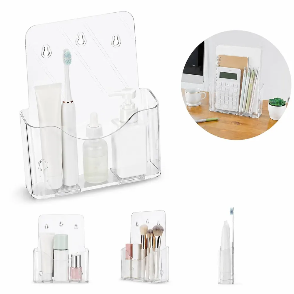 Clear Acrylic A4 Brochure Holder Front-Loading Display Rack 2