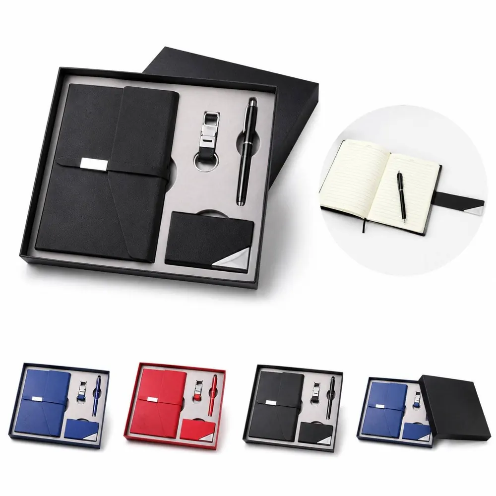 4-in-1 Executive Notebook Set with Card Holder and Keychain 2