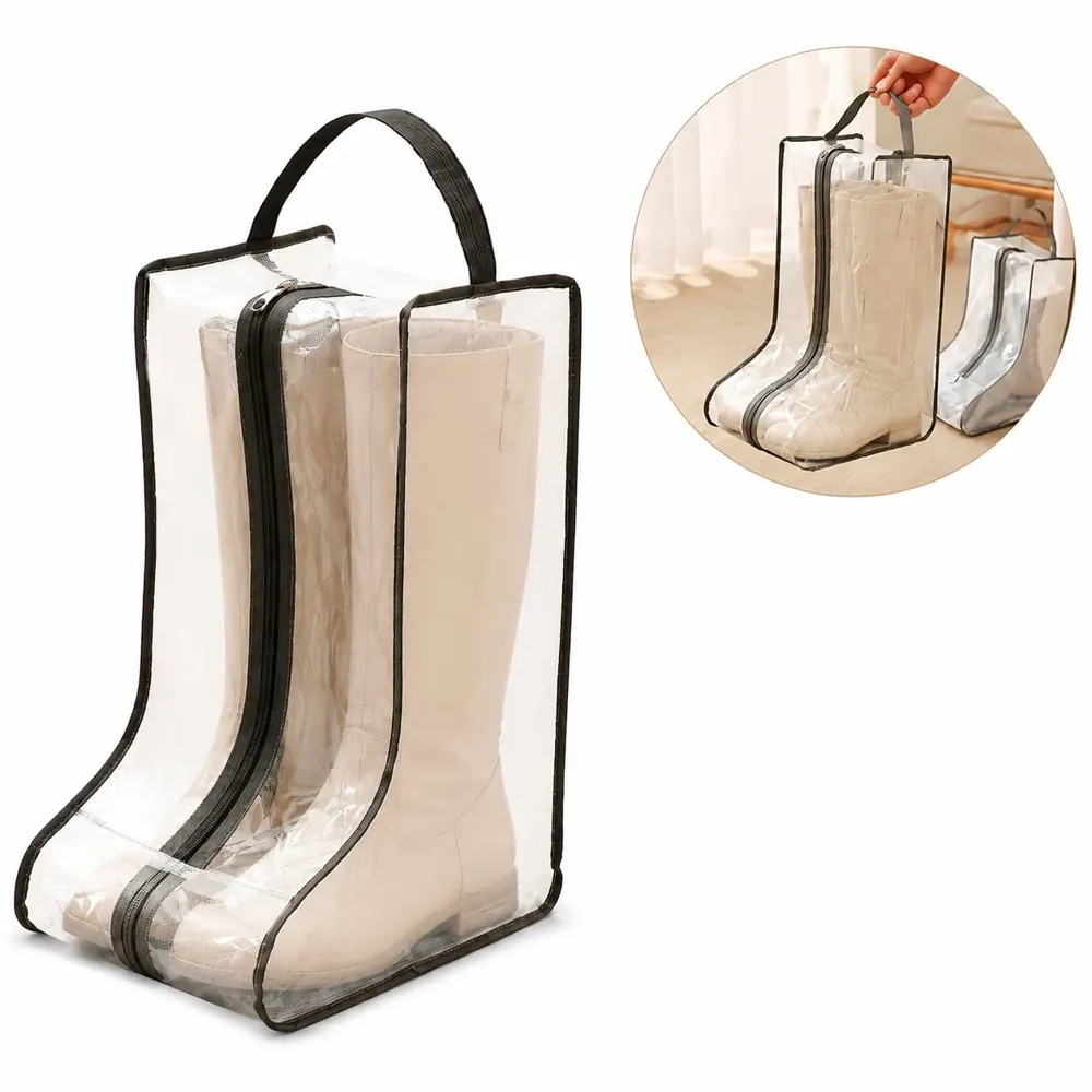 Clear PVC Transparent Shoe Storage Bags with Zipper 2