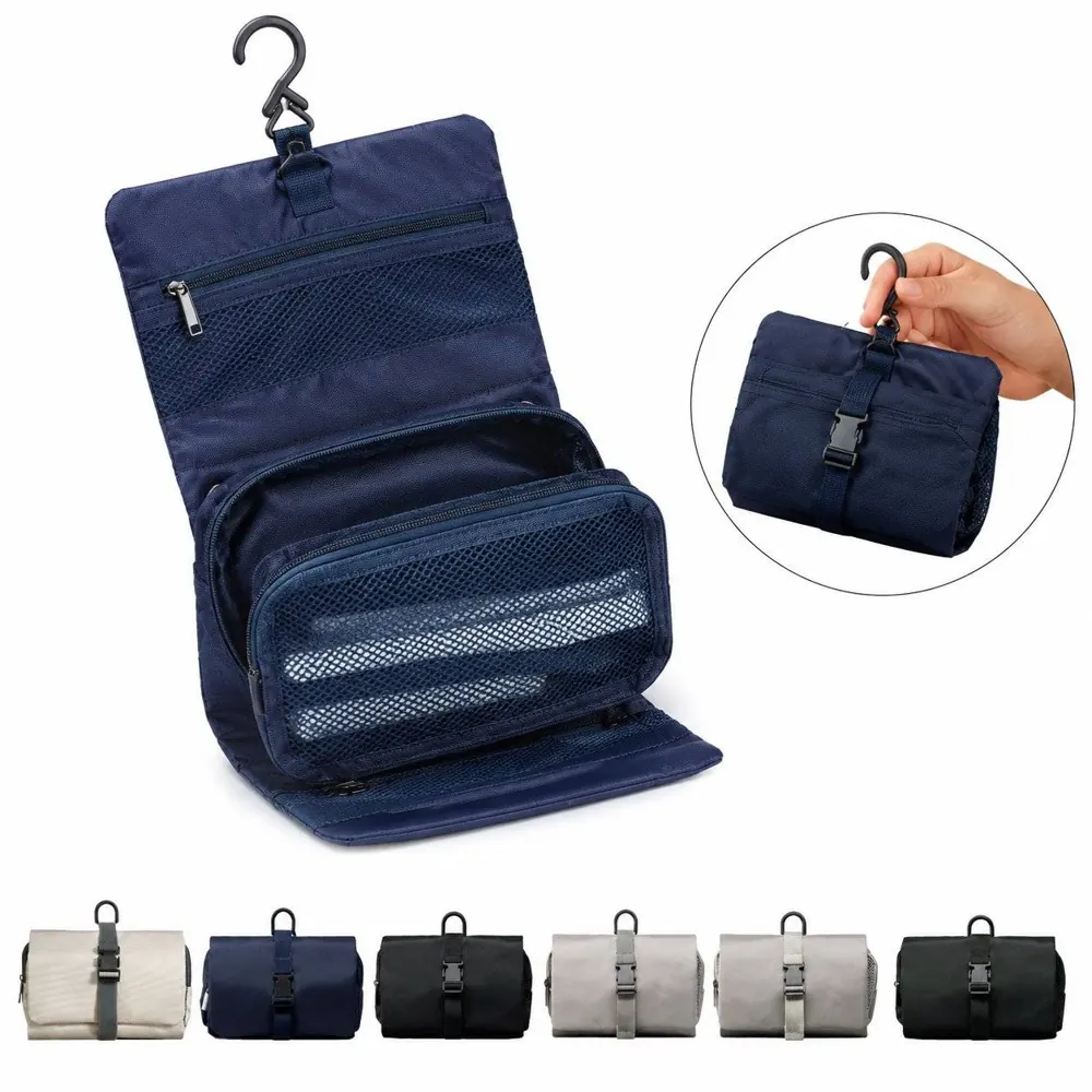 Foldable Waterproof Toiletry Bag with Snap-On Compartments 2