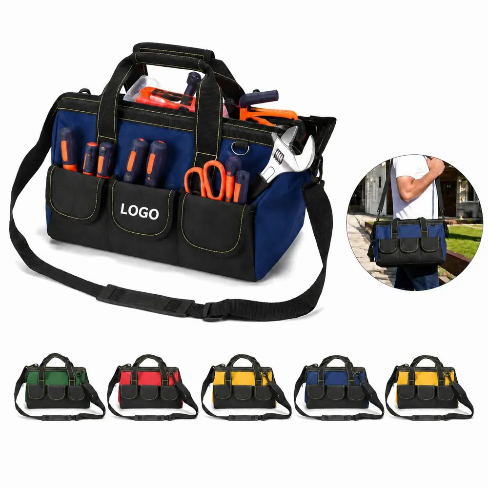Heavy Duty Waterproof Wide Mouth Tool Bag for Outdoor Work