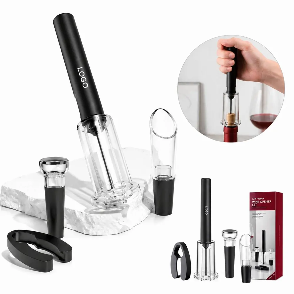 Air Pump Wine Opener Set with Foil Cutter, Effortless Cork