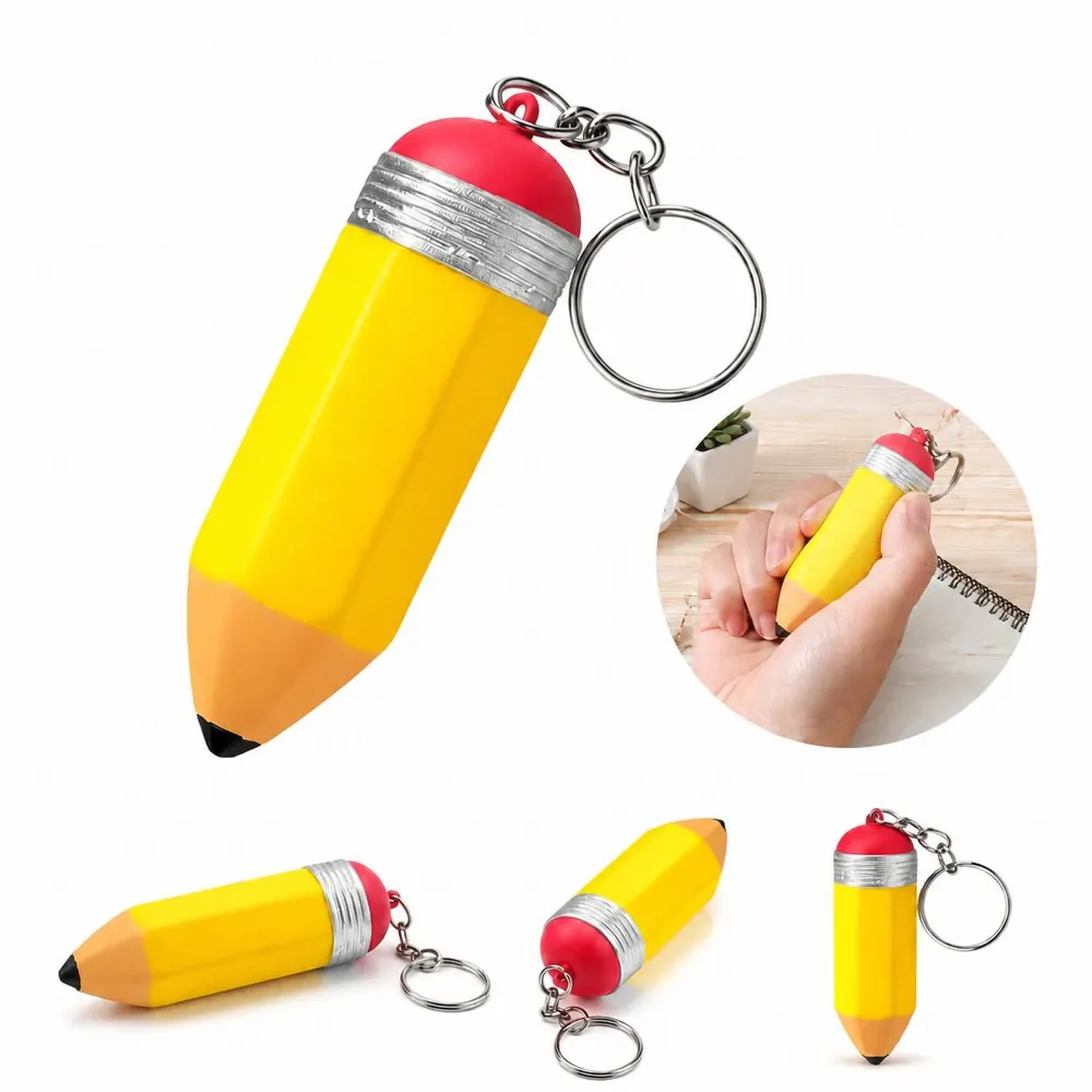 Pencil Shape Stress Reliever Keychain Squeeze Toy 2