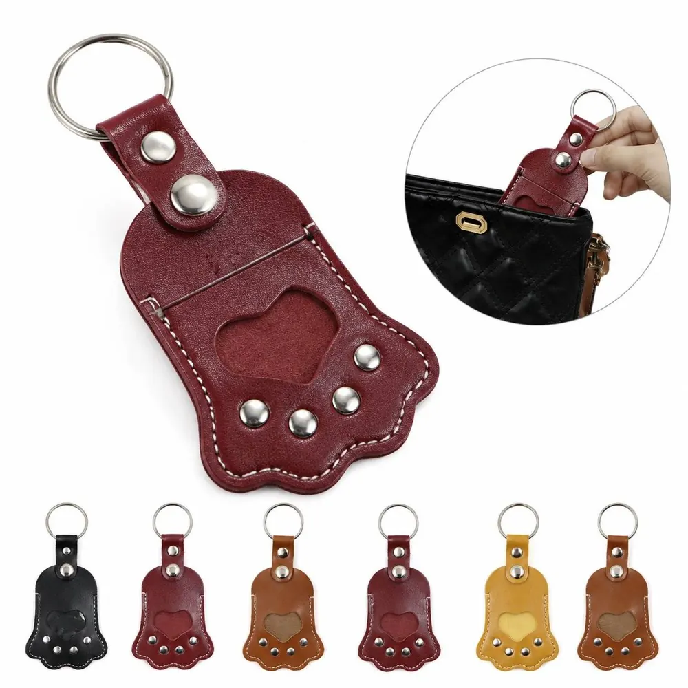 Genuine Leather Pet Hair Keepsake Keychain with Secure 2