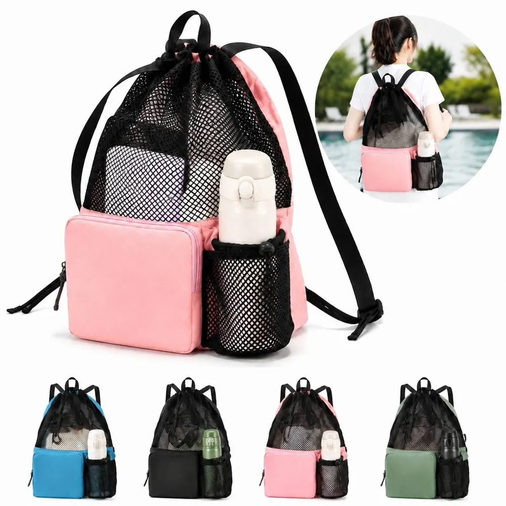 Breathable Mesh Swim Backpack with Wet Pocket for Beach 2