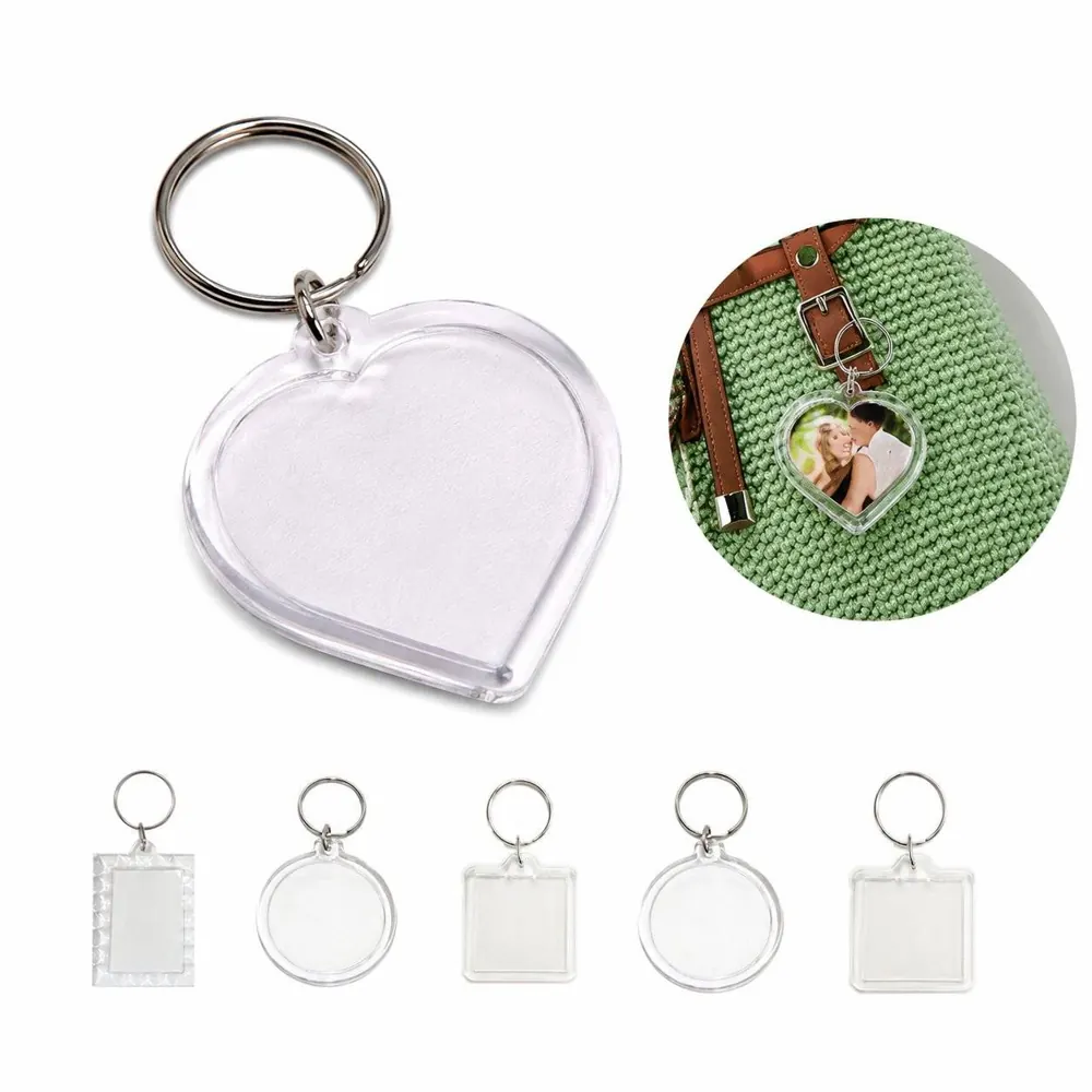 Clear Acrylic Photo Keychain with Easy-Swap Picture Frame 2