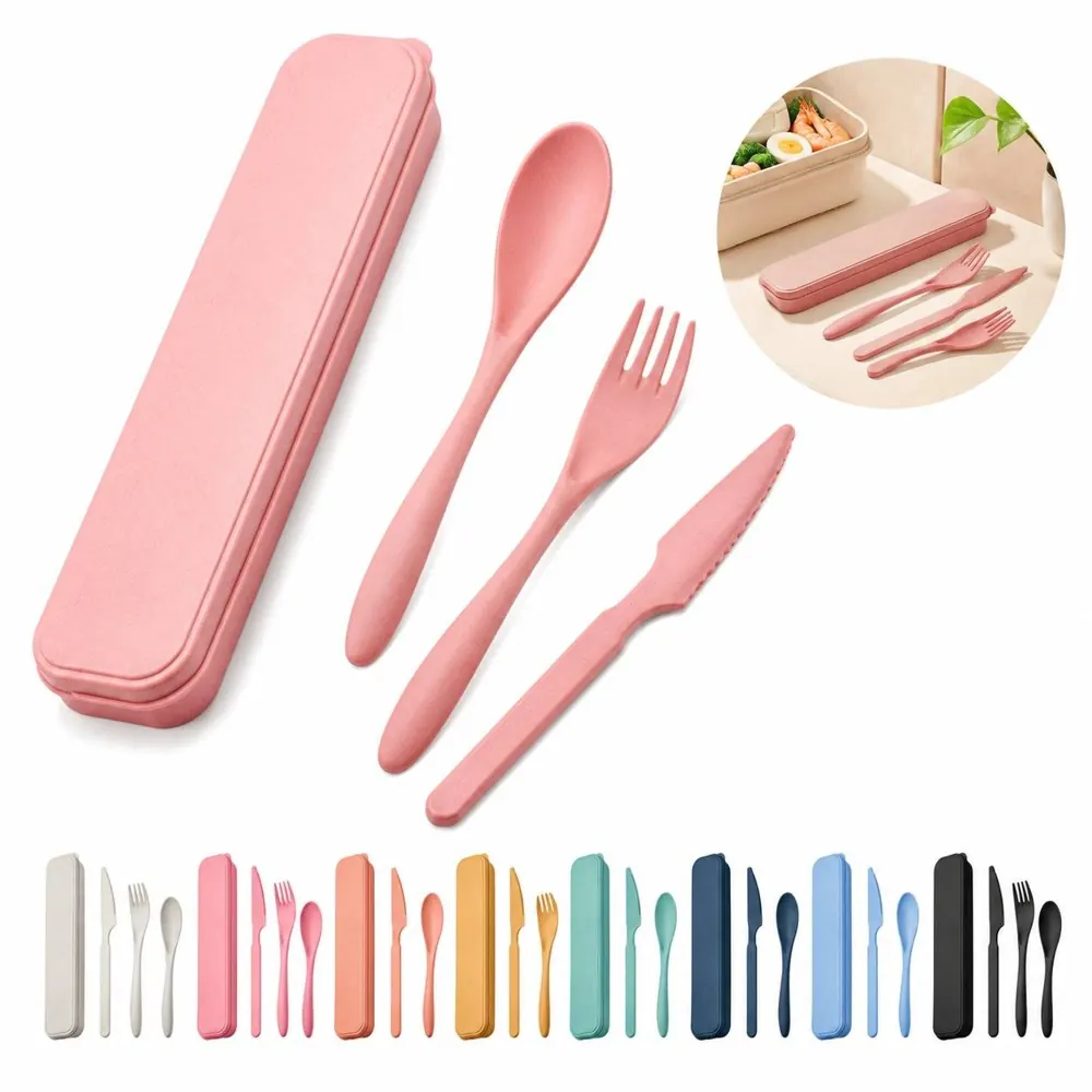 Eco-Friendly Wheat Straw Cutlery Set with Knife Fork Spoon 2