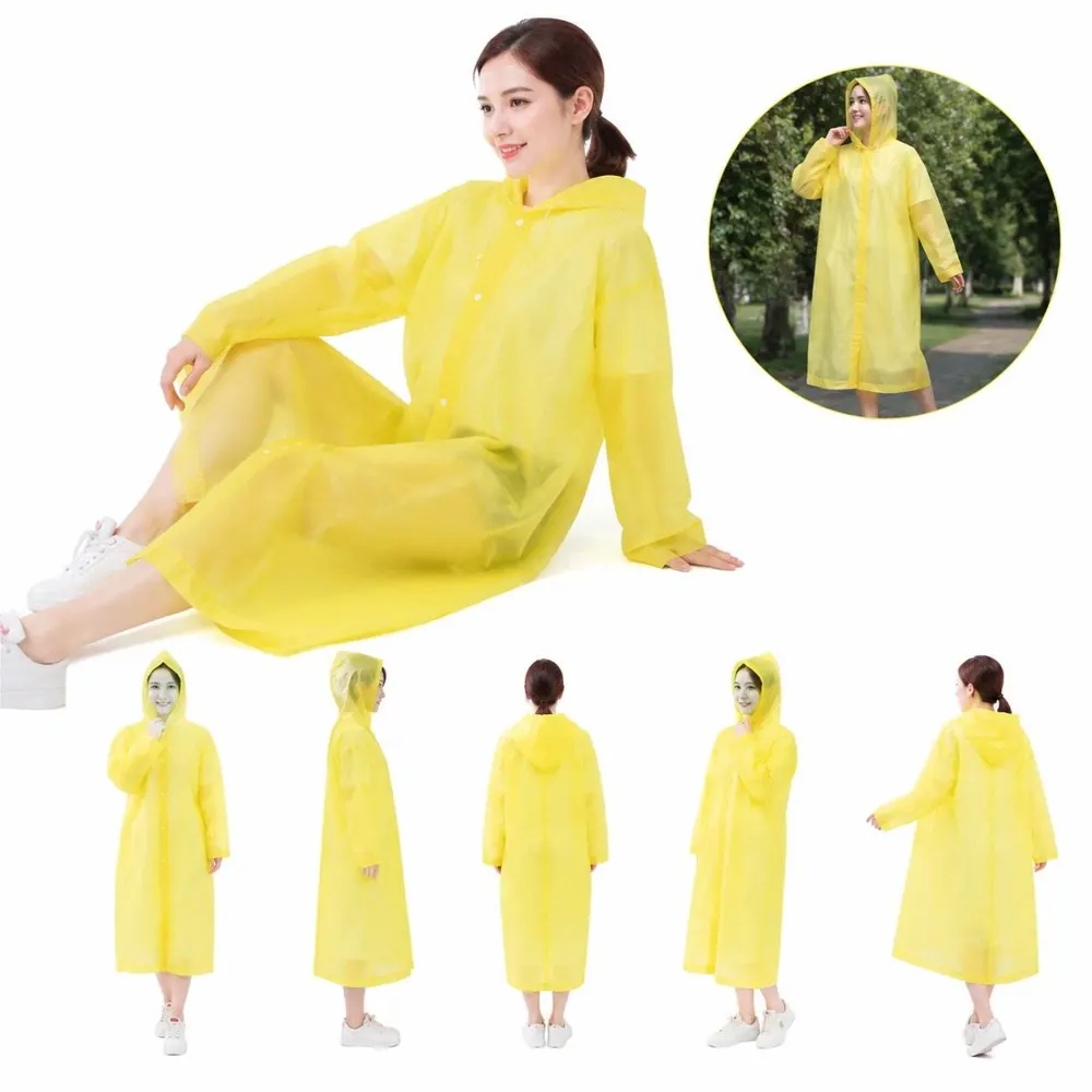 Lightweight EVA Raincoat with Hood for Outdoor Rain 2