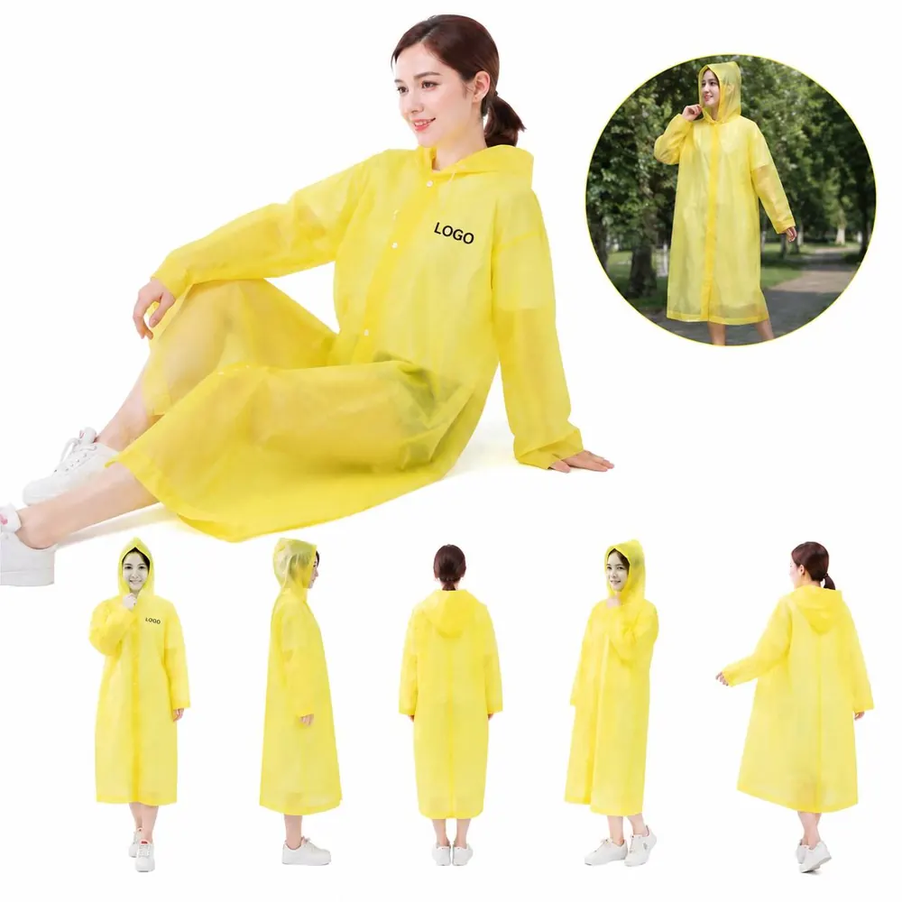 Lightweight EVA Raincoat with Hood for Outdoor Rain