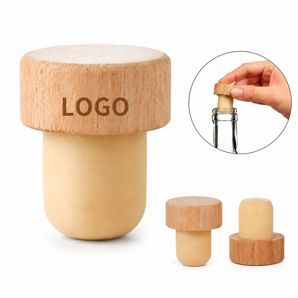 Natural Cork T-Shaped Stopper for Wine Bottles