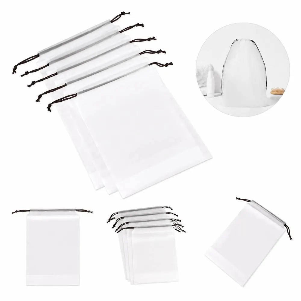 Frosted Plastic Drawstring Storage Pouch for Home 2