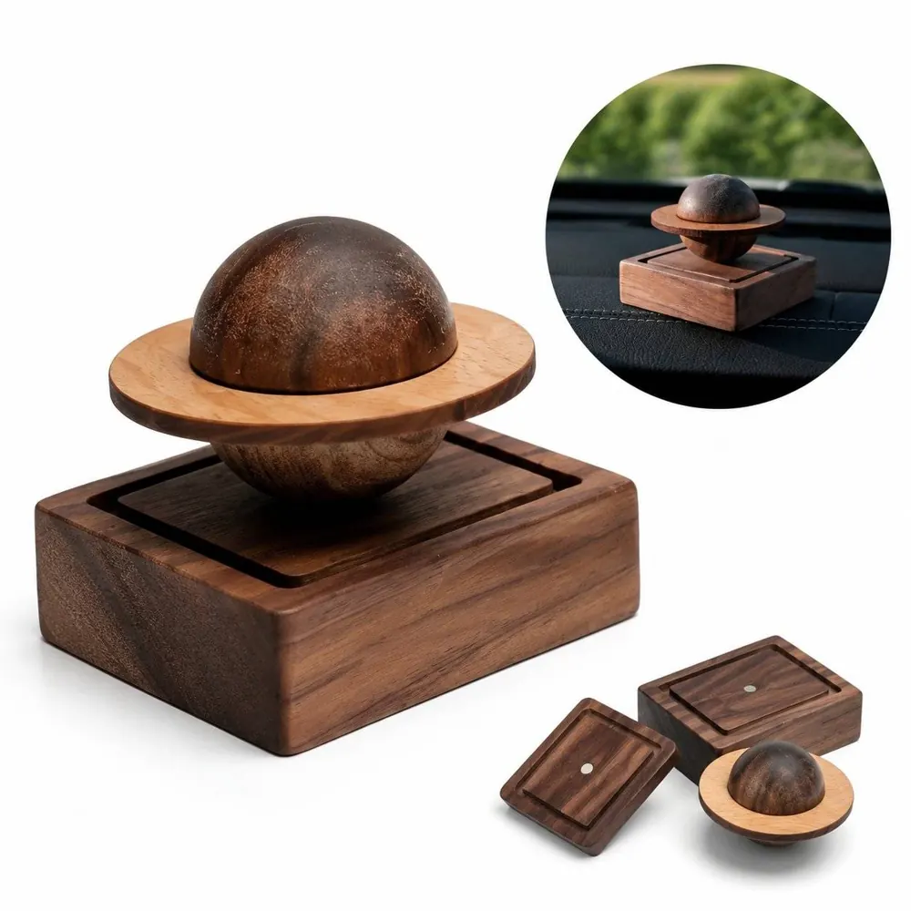Walnut Wood Essential Oil Diffuser for Car & Home, No 2