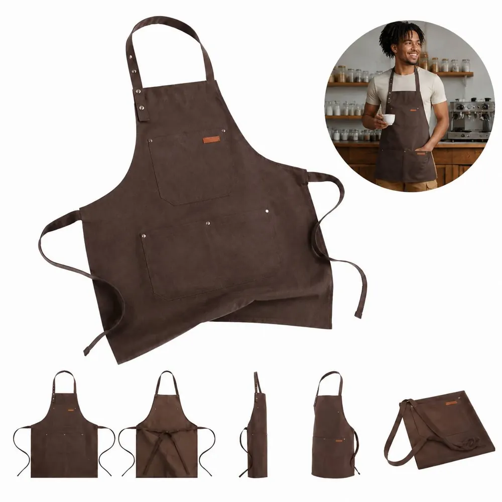 Adjustable Unisex Apron with Pockets for Cooking, Crafting 2