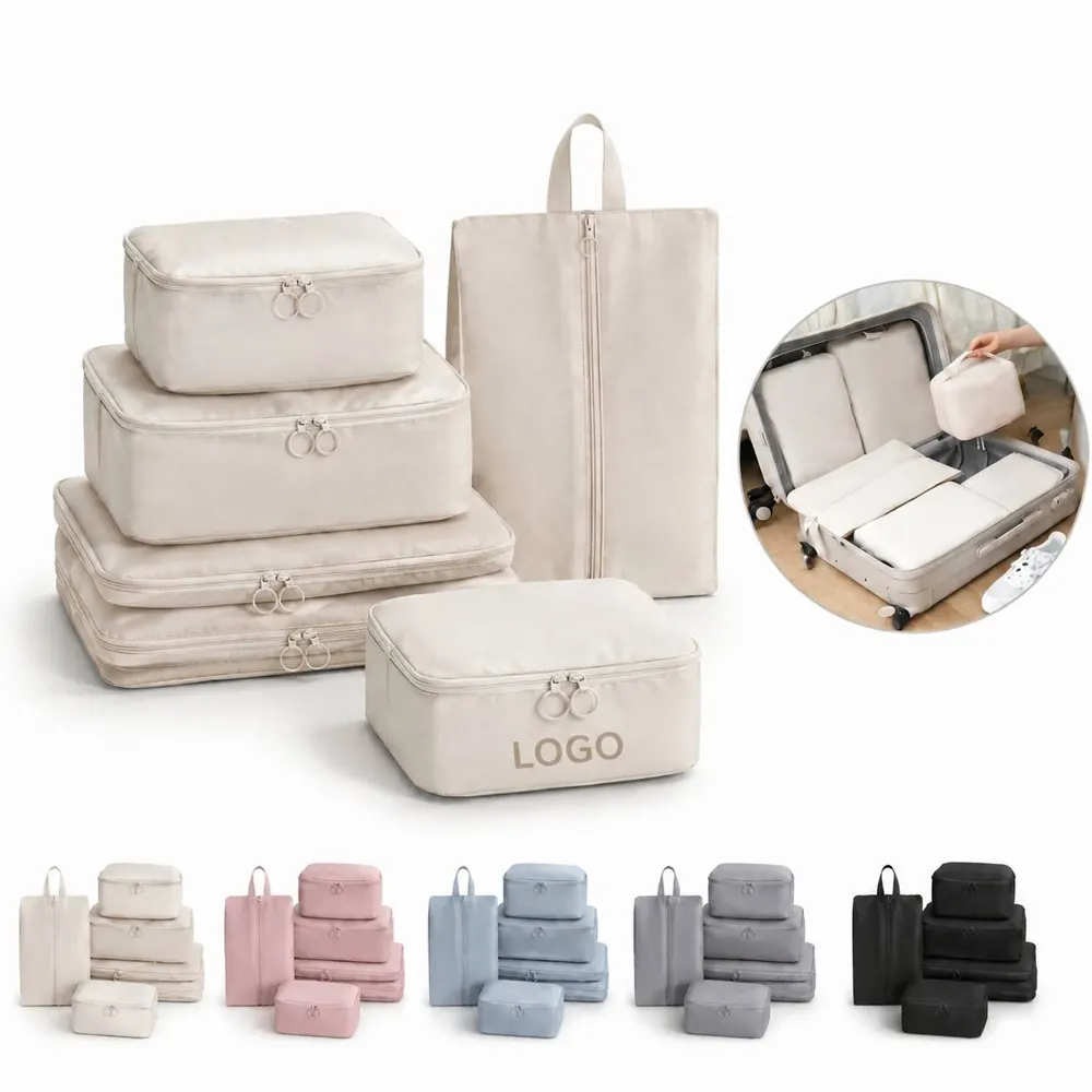 6-Piece Waterproof Compression Luggage Organizer Pouches