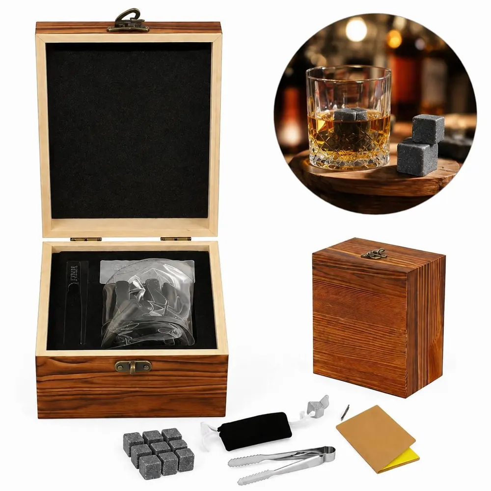 Reusable Whiskey Stones Gift Set for Chilled Drinks 2