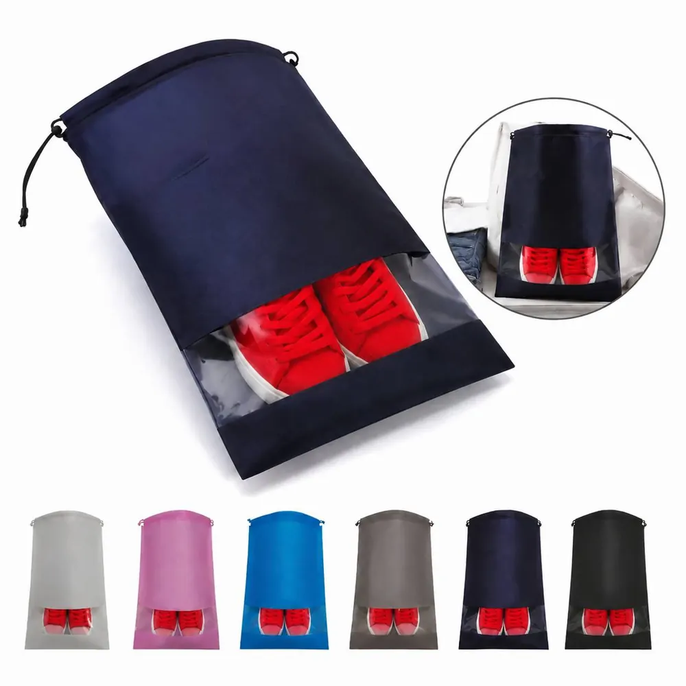 Non-Woven Drawstring Shoe Bag for Travel & Storage 2