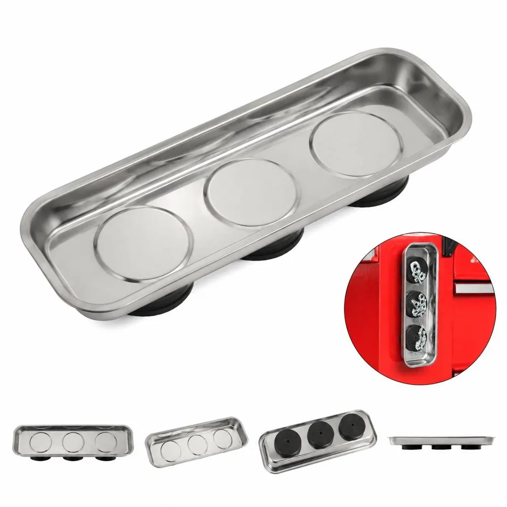 Magnetic Stainless Steel Tool Tray with Strong Magnet 2