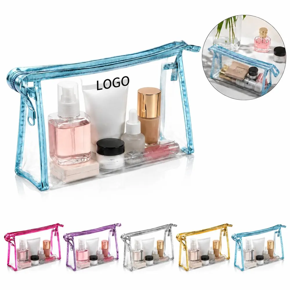 Clear PVC Cosmetic Bag with Durable Zipper for Travel