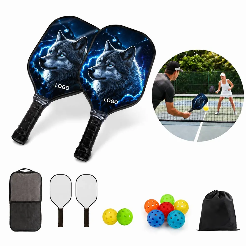 Carbon Fiber Pickleball Paddle Set with Padded Bag