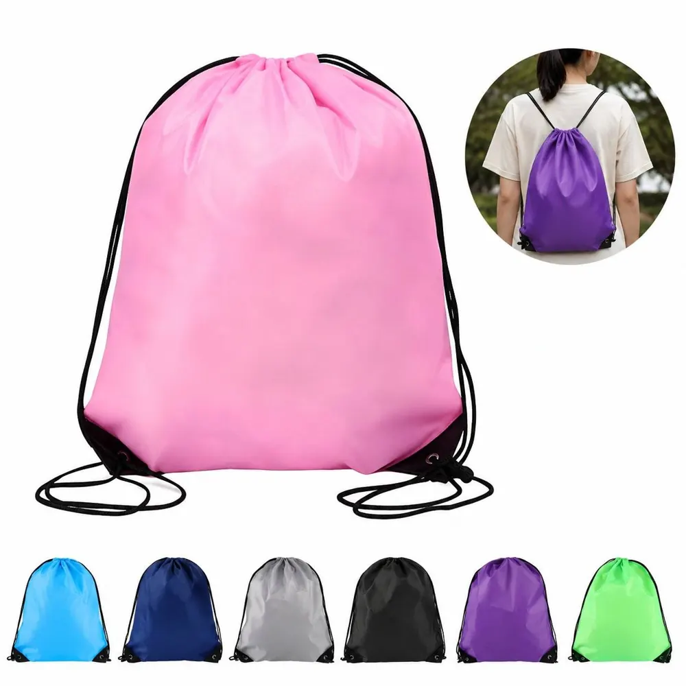 Durable Polyester Drawstring Laundry Bag with Adjustable 2