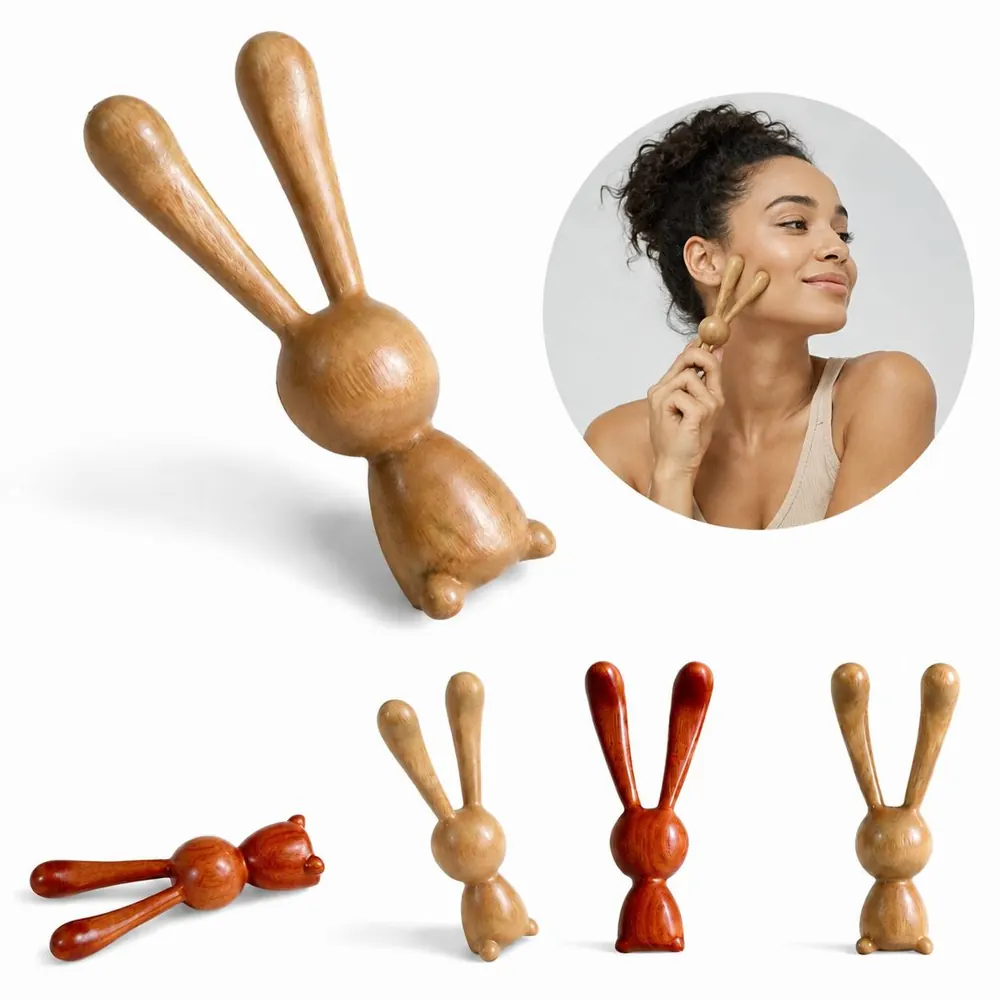 Eco Wooden Rabbit Massager Handheld Muscle Relaxation Tool 2