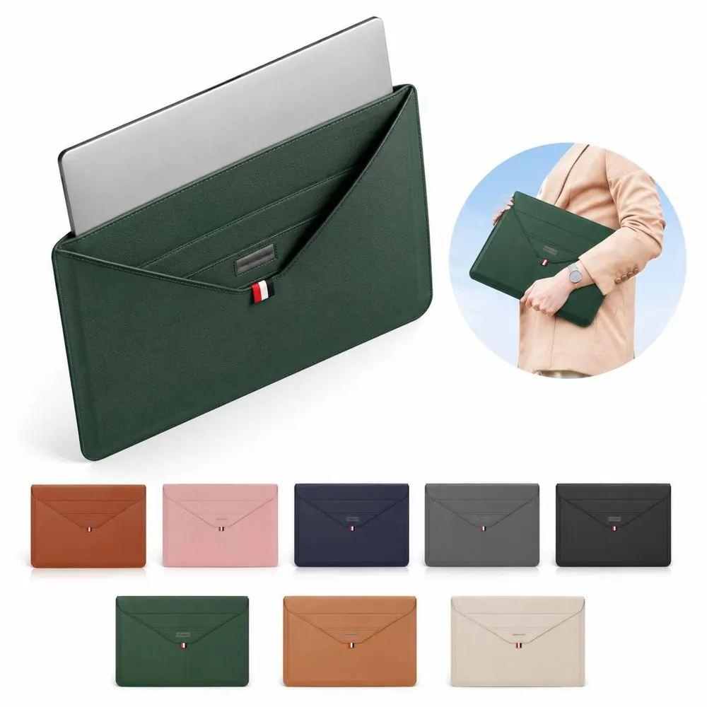 PU Laptop Sleeve with Foldable Stand for Ergonomic Viewing 2