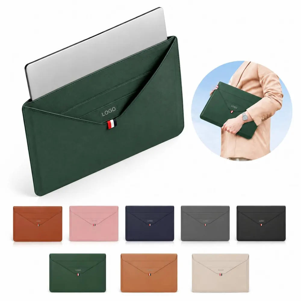 PU Laptop Sleeve with Foldable Stand for Ergonomic Viewing