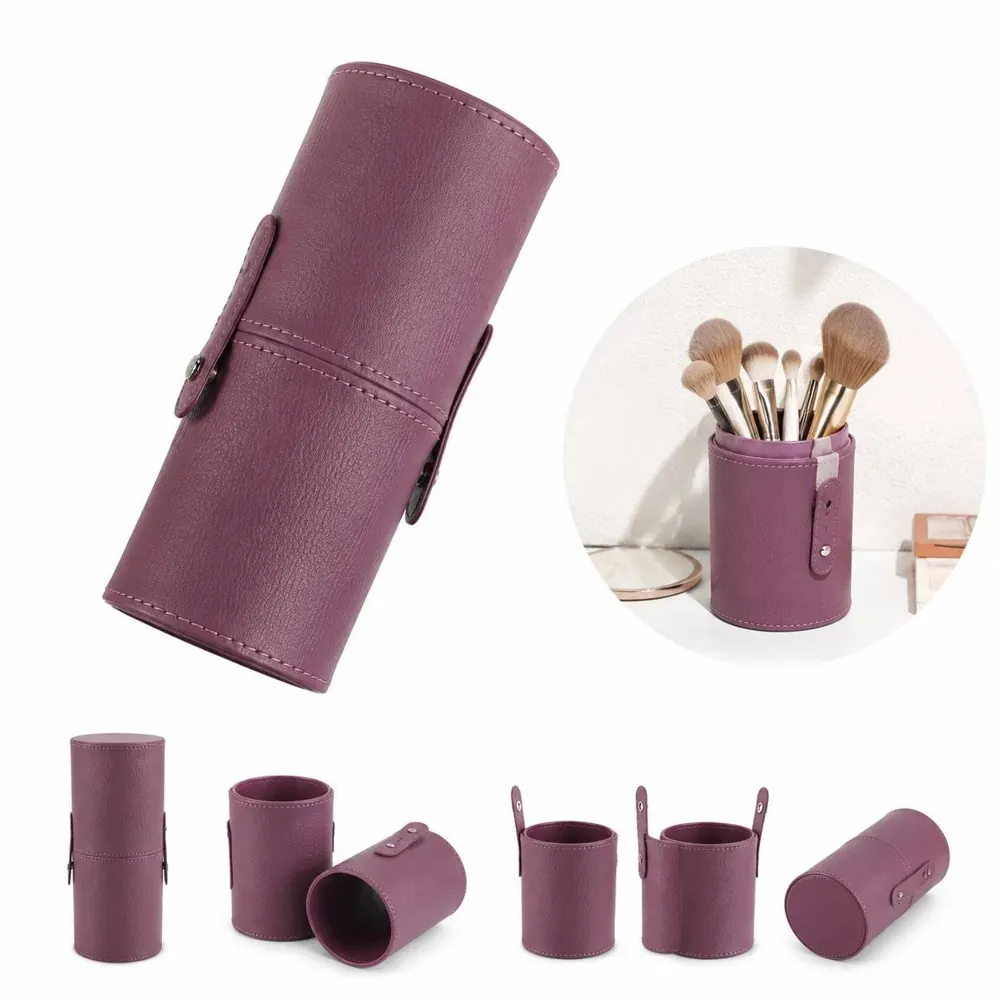 PU Expandable Makeup Brush Holder with Multiple Compartments 2