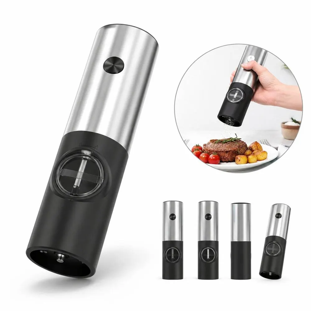 LED Electric Pepper Mill, One-Button Battery Operated 2